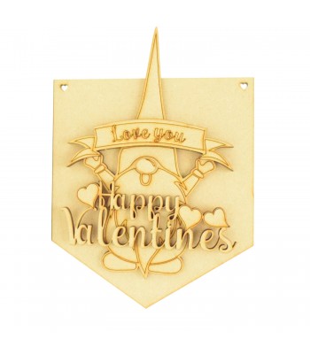 Laser Cut Valentines Gonk Flag Large Bunting Banner With Love You Banner Shape