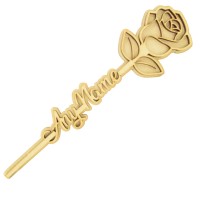  Laser Cut 3mm 3D Rose With Personalised Stem