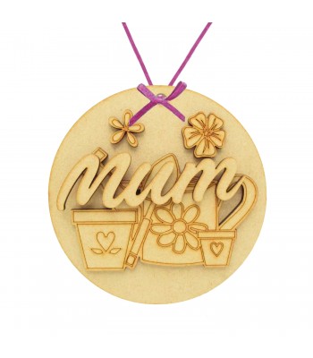 Laser Cut Mothers Day 3D Hanging Bauble - Gardening Theme
