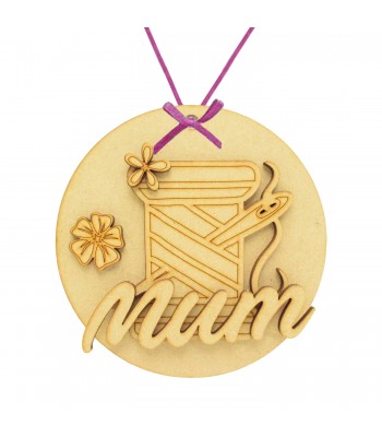 Laser Cut Mothers Day 3D Hanging Bauble - Sewing Theme
