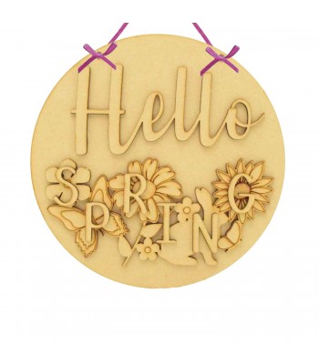 Laser Cut Season Themed 3D Detailed Layered Circle Plaque - Spring Themed