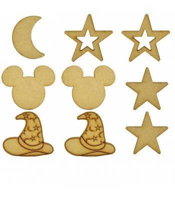 Laser Cut 3mm Boy Mouse Themed Pack of 9 Shapes