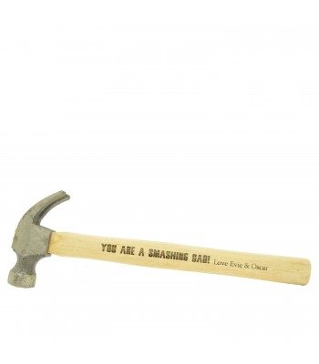 Laser Engraved Wooden Personalised 'You Are A Smashing Dad!' Hammer