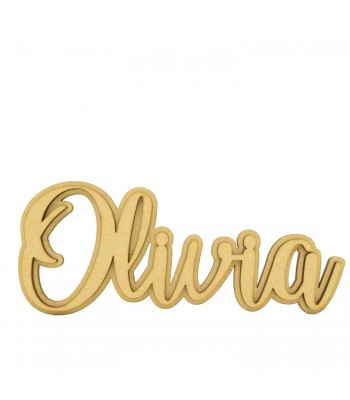 Laser Cut Personalised 3D Script Layered Name Sign with Back Plaque