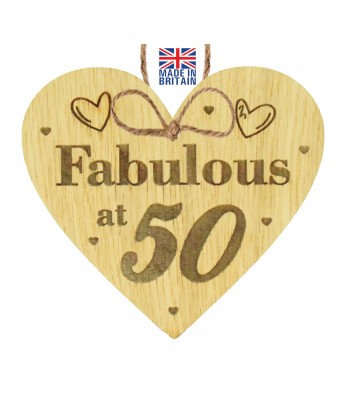 50th Birthday Gift For Her Engraved Wood Oak Plaque Gift For Mum Sister Auntie