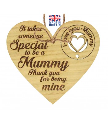 Laser Cut Oak Veneer 'It Takes Someone Special To Be A Mummy' Engraved Mini Plaque