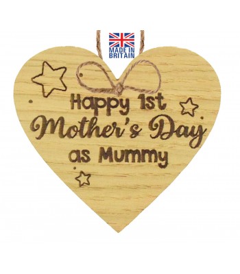 Laser Cut Oak Veneer 'Happy 1st Mothers Day As Mummy' Engraved Mini Plaque