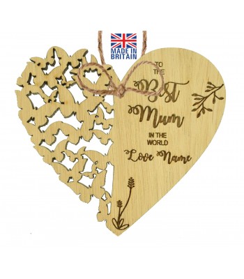 PERSONALISED Best Mum In The World Birthday Heart Gifts for Mummy Nanny Nanna