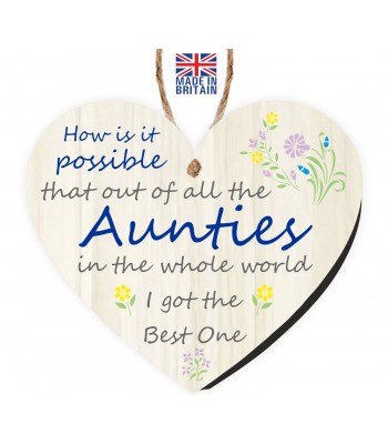 Auntie Gifts For Birthday Christmas Wooden Heart Auntie Decoration Card Plaque