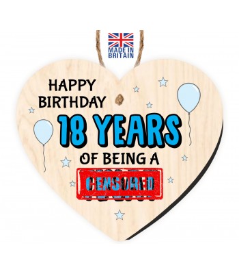 Funny 18th Birthday Wood Heart Rude Birthday Gift For Son Brother Friend Him