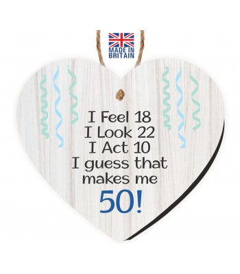 Funny 50th Birthday Gifts For Men Women 50th Decorations Wooden Heart Keepsake
