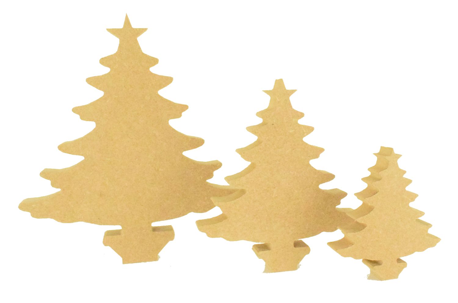 18mm Freestanding Wooden MDF Christmas Tree Shape To Craft 100mm to 250mm Sizes 